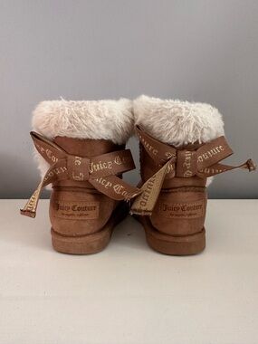 Juicy Couture - Girls, King, Boots, Suede & Faux Fur, Ribbon Bow Detail, Size 6